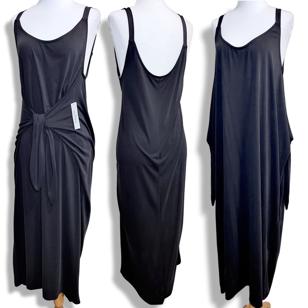 *NWT* FRANCESCA’S Black Midi Tie Front CoverUp/Dress - Picture 3 of 14